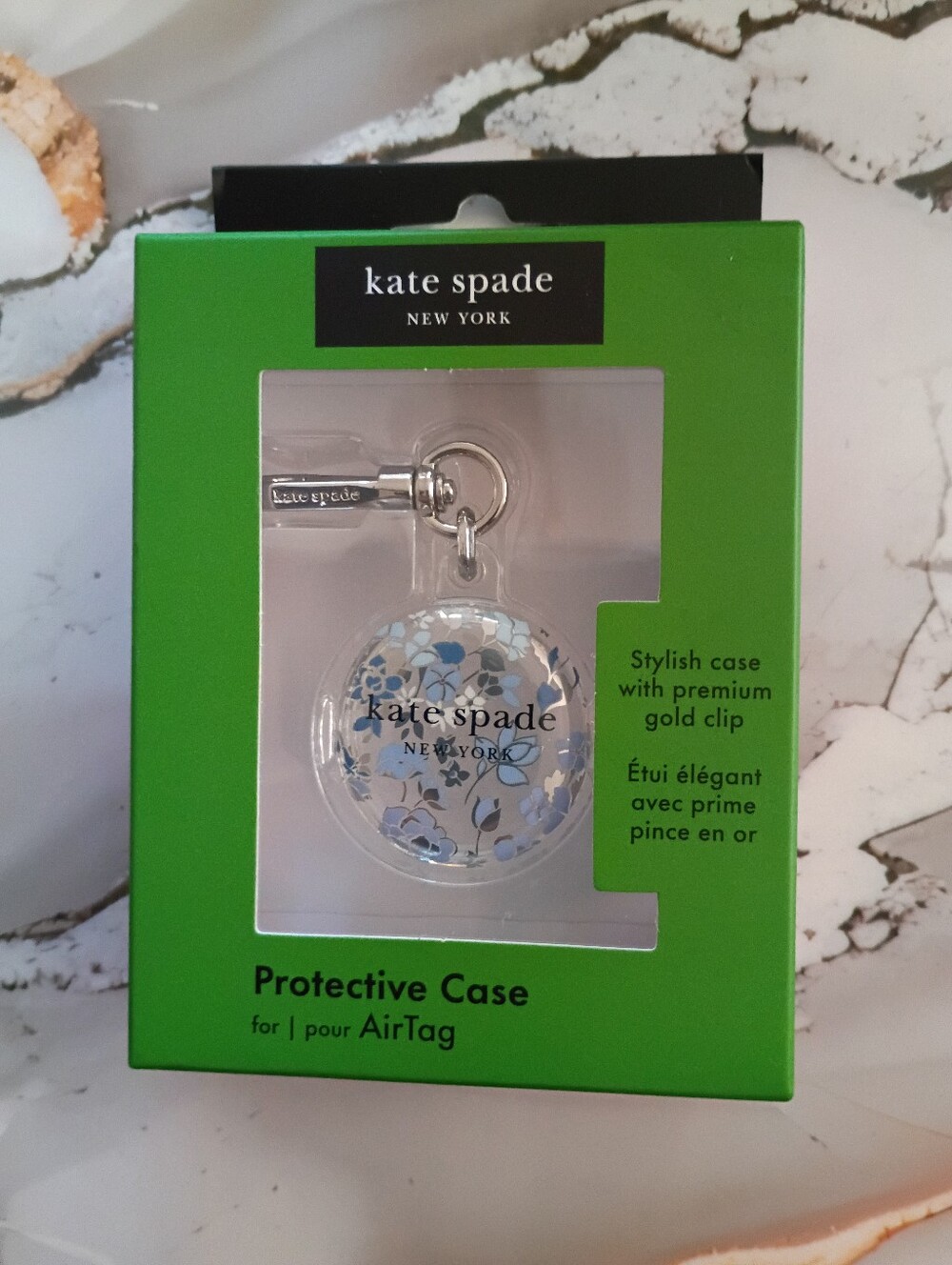 Kate Spade New York Dog AirTag Holder - Flowerbed Blue